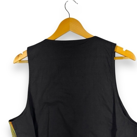 Vintage 90s Embroidered Tapestry Casual Vest, Multicolor Stripes, OSFM - Picture 9 of 10